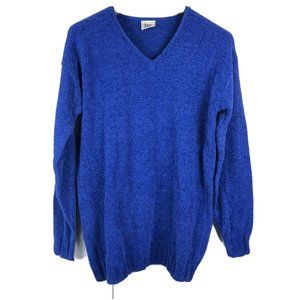 Vintage Chenille Sweater TODAY Blue V Neck Large